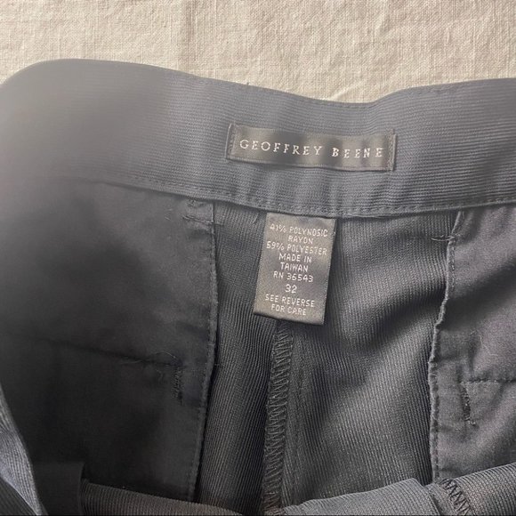 Geoffrey Beene Mens Dark Blue Pleated Front Rayon Blend Shorts Size 32 - Picture 9 of 11